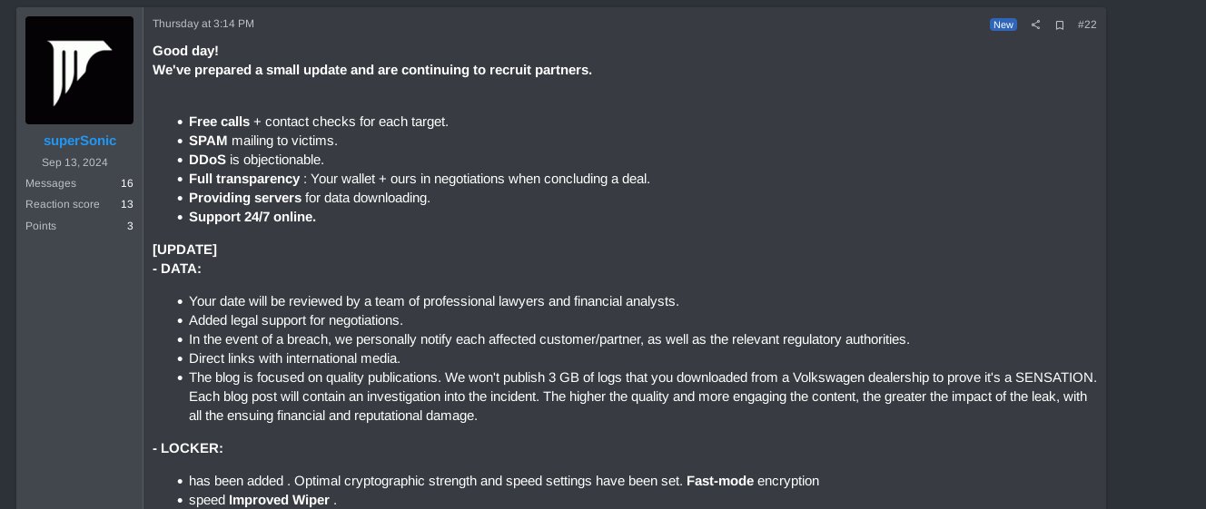 Un représentant du service Anubis annonçant le recrutement de partenaires.