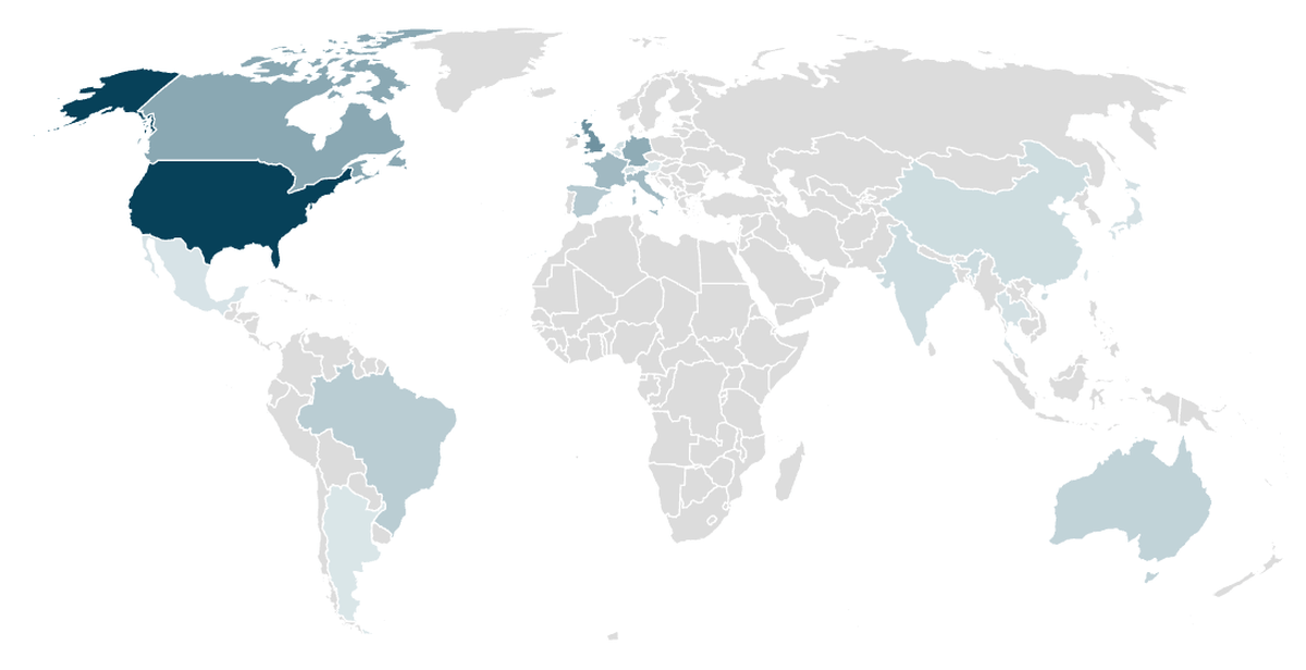 Geographical distribution of the attacks 