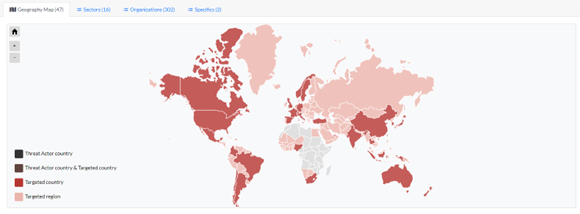 Image 2: Sodinokibi activity map from the Threat Context module