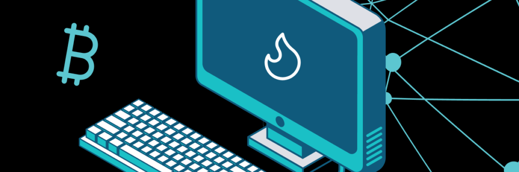 Computer screen with a cryptocurrency symbol