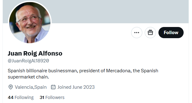 screenshot Accounts impersonating Juan Roig 5