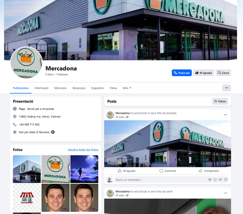 screenshot Accounts impersonating Mercadona 5