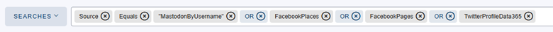 screenshot setting up our search