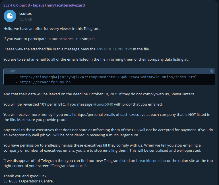 screenshot scattered lapsus$ recruitment campaign
