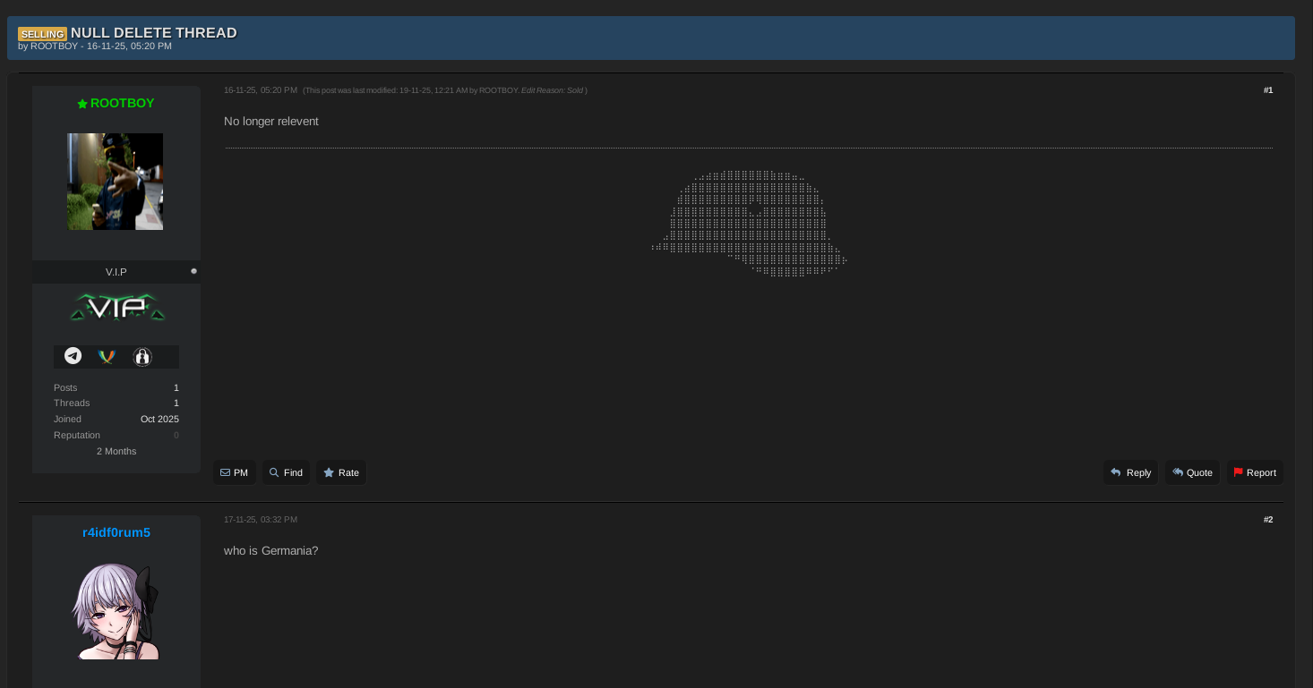 Deleted DarkForums post