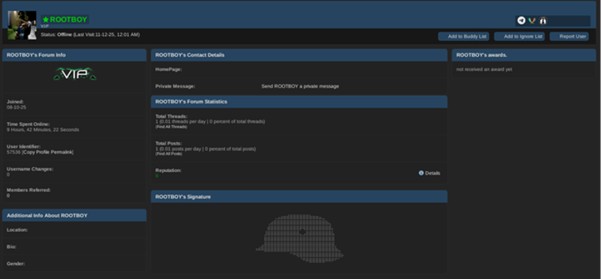 Deleted DarkForums post