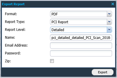 PCI Reporting screenshot